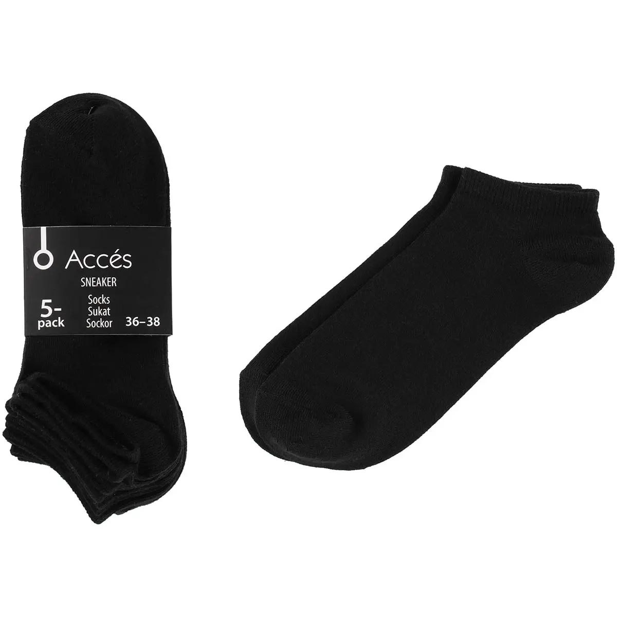 Socken Größe 39-41 5 Paar schwarz - Socken und Gürtel - 6410416225807 - 0