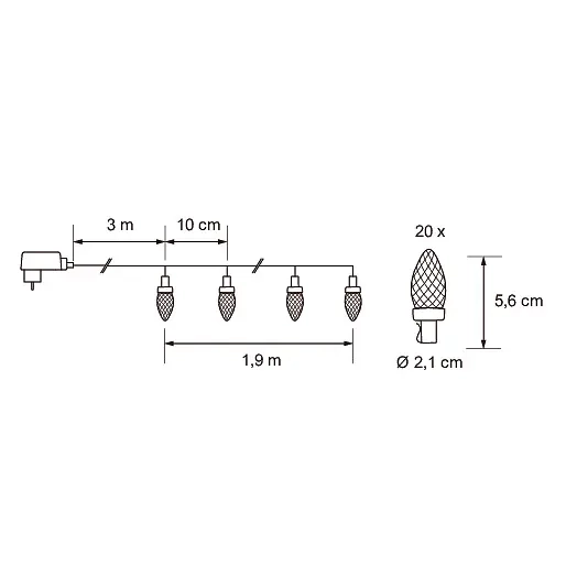 LED-Lichterkette Tellu 1,9m Farbmix - Lichterketten und Lichtleisten - 6435200314499 - 2