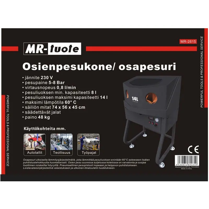 Teilewaschmaschine 230V 14L 60°C - Werkstattwagen und Werkstatteinrichtungen - 6430074694319 - 3