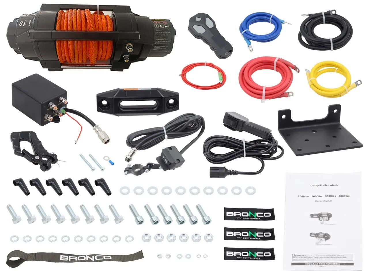 Quad-Winde Bronco mit Seil HDCS 204 - Winden für ATV - 6438235278804 - 0